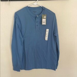 Goodfellow & Co Men's Long Sleeve Blue Henley